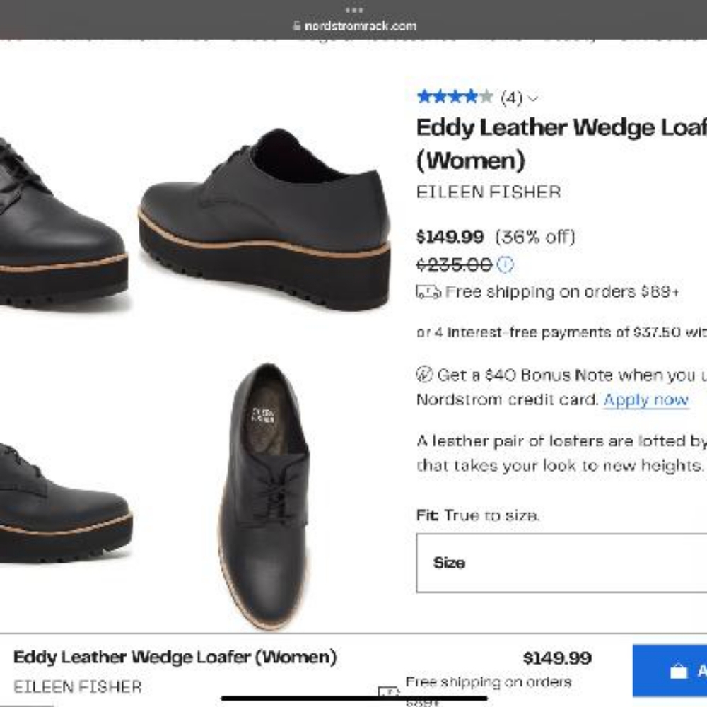 Women's black Loafers elieen fisher